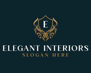 Elegant Deer Crest logo design