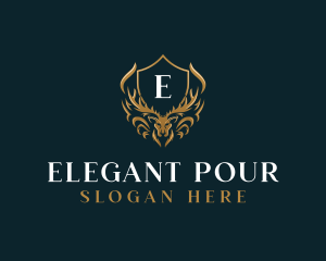 Elegant Deer Crest logo design