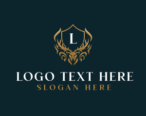 Horns - Elegant Deer Crest logo design