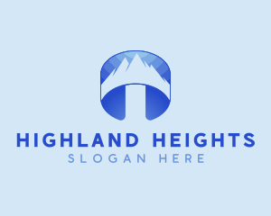 Highland - Mountain Adventure Camping logo design