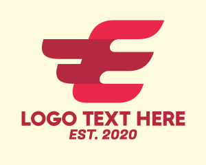 Airlines - Red Express Letter E logo design