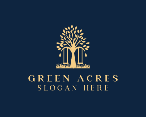 Grass - Tree Swing Grass logo design