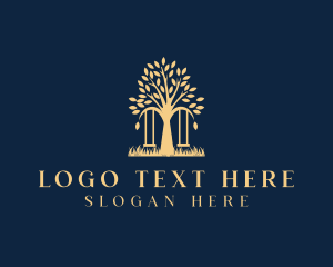 Tree - Tree Swing Grass logo design