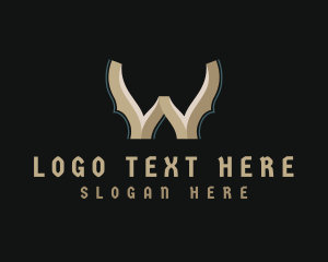 Barbershop - Gothic Tattoo Artist Studio Letter W logo design