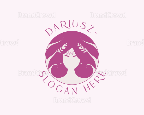 Woman Beauty Hair Styling Logo