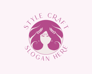 Woman Beauty Hair Styling logo design