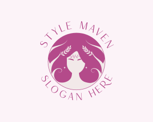 Woman Beauty Hair Styling logo design