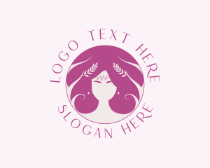Woman Beauty Hair Styling Logo