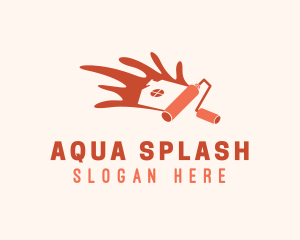 Home Paint Roller Splash logo design