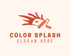 Home Paint Roller Splash logo design