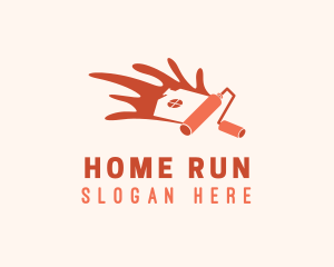 Home Paint Roller Splash logo design