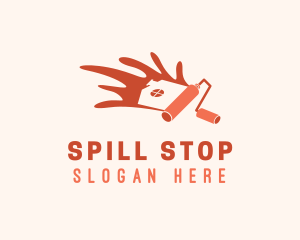 Home Paint Roller Splash logo design