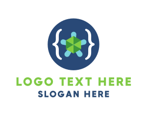 Polygon - Bracket Turtle Coding logo design