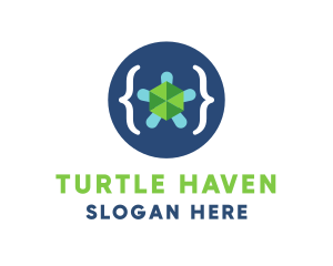 Bracket Turtle Coding logo design