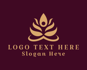 Gold - Holistic Yoga Human logo design