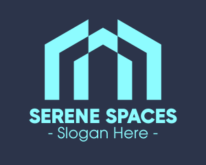 Blue Apartment Building logo design