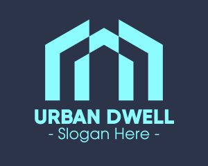 Apartment - Blue Apartment Building logo design