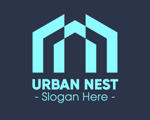 Apartment - Blue Apartment Building logo design