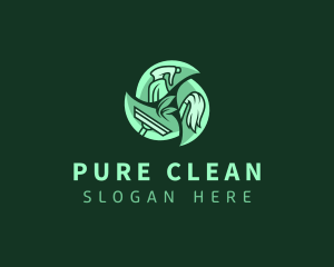 Sanitation Cleaning Housekeeping logo design