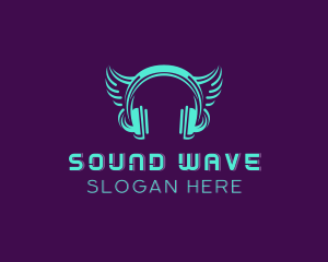 Headphone - Music Headphone Wings logo design