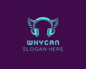 Music - Music Headphone Wings logo design