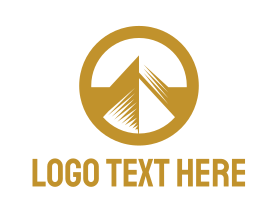 Circle - Gold Circle Mountain logo design