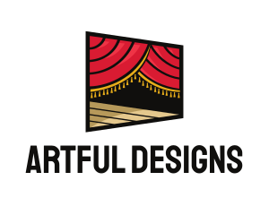 Curtain Stage Theater Entertainment  logo design