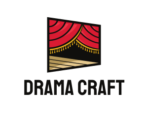 Curtain Stage Theater Entertainment  logo design