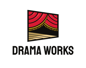 Drama - Curtain Stage Theater Entertainment logo design