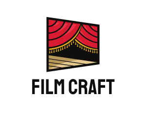 Cinematography - Curtain Stage Theater Entertainment logo design
