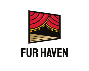 Curtain Stage Theater Entertainment  logo design