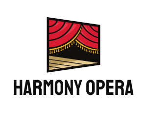 Opera - Curtain Stage Theater Entertainment logo design