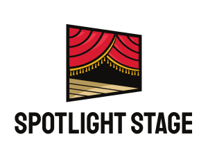 Curtain Stage Theater Entertainment  logo design