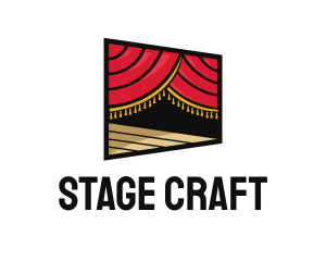 Theatre - Curtain Stage Theater Entertainment logo design