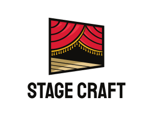 Curtain Stage Theater Entertainment  logo design