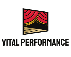 Performance - Curtain Stage Theater Entertainment logo design