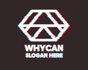 Streamer - Geometric Hexagon Glitch logo design