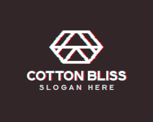 Geometric Hexagon Glitch logo design