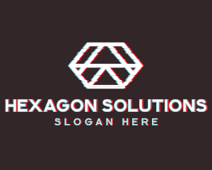 Hexagon - Geometric Hexagon Glitch logo design