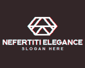 Geometric Hexagon Glitch logo design