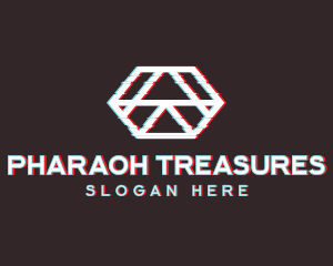 Geometric Hexagon Glitch logo design