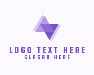 Purple - 3D Digital Triangle Technology logo design