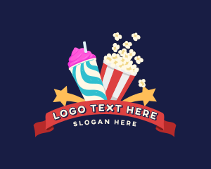 Slushy - Popcorn Slushy Drink Snacks logo design