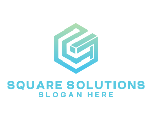 Geometric Business Cube  logo design