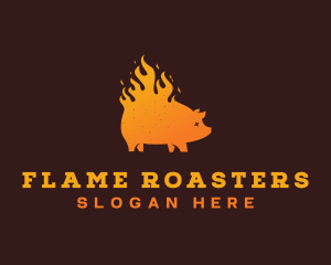 Roasting - Gradient BBQ Roast logo design