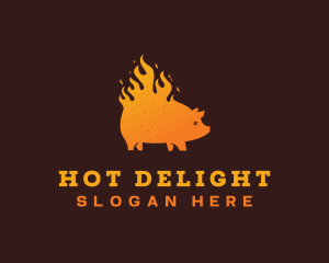 Gradient BBQ Roast logo design