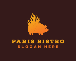 Gradient BBQ Roast logo design