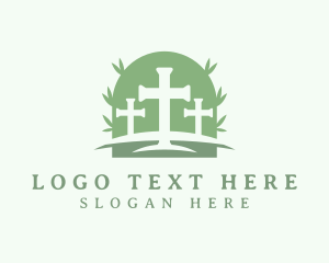 Holy - Catholic Christian Cross logo design