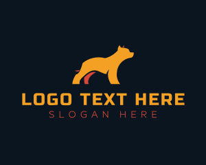 Dog Walking - Strong Guarding Pitbull logo design