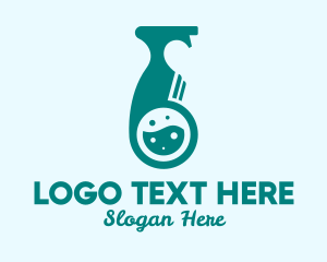 Cleaning Equipment - Liquid Disinfectant Bottle logo design